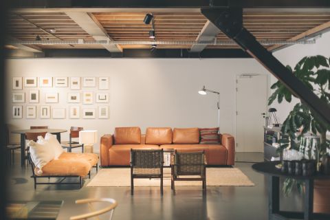 The living room at Fosbury and Sons Harmony coworking in Antwerp